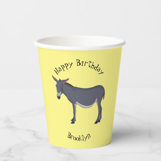 Gobelets En Papier Donkey cartoon (Recto)