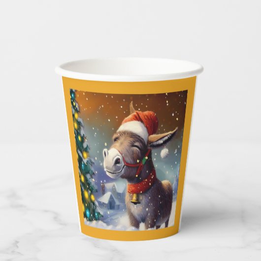 Gobelets En Papier Donkey de Noël 1 (Recto)