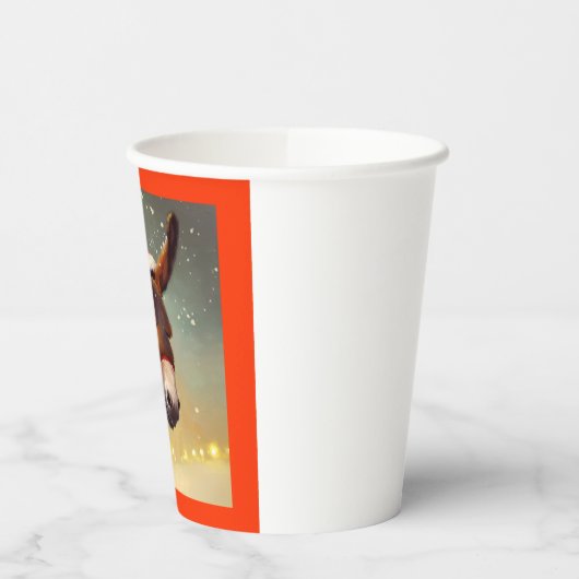 Gobelets En Papier Donkey de Noël 4 (Gauche)