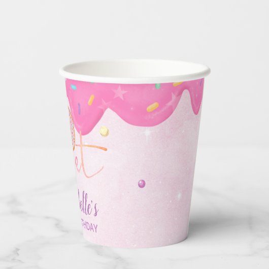 Gobelets En Papier Donut Two Sweet 2nd Birthday Paper Cups (Verso)