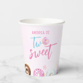 Gobelets En Papier Donut Two Sweet Girl 2e anniversaire (Verso)