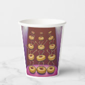 Gobelets En Papier Donuts Danser Whimsical Doughnut Caractères (Recto)