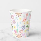 Gobelets En Papier Doodé motif pastel (Verso)