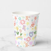 Gobelets En Papier Doodé motif pastel (Droite)