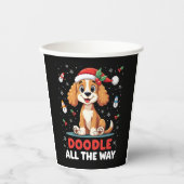 Gobelets En Papier Doodle All The Way Funny Goldendoodle Santa Hat Ch (Recto)