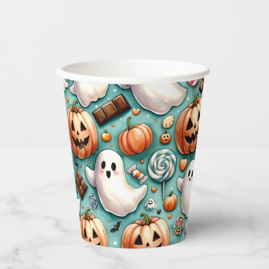 Gobelets En Papier Doodles d'Halloween (Recto)