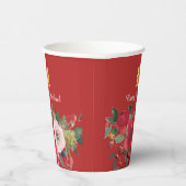 Gobelets En Papier Double bonheur floral aquarelle rose moderne (Droite)