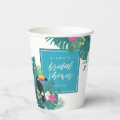 Gobelets En Papier Douce Aquarelle Tropicale pour une Mariée Saphyr I (Verso)