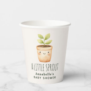 Gobelets En Papier Douce aquarelle Un petit germe Baby shower
