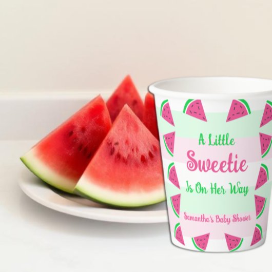 Gobelets En Papier Douce Baby Shower Pastèque