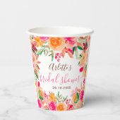 Gobelets En Papier Douce douche de mariée chic à l'aquarelle florale  (Verso)