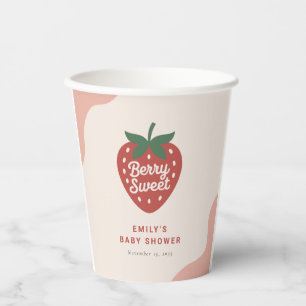 Gobelets En Papier Douce Fête de Bébé Mignonne aux Fruits Rouges