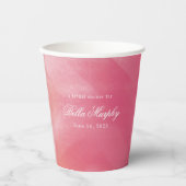 Gobelets En Papier Douce Fête de Mariage Bohème Ombrée (Recto)