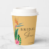 Gobelets En Papier Douce fête prénuptiale florale tropicale (Verso)