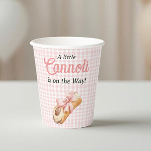 Gobelets En Papier Douce Fille au Nœud Rose Cannoli Rose Fête de Nais