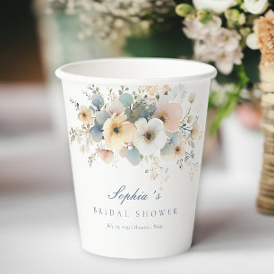 Gobelets En Papier Douce Floraison Élégante Baby Shower de Mariée