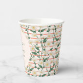 Gobelets En Papier Douce Mariage Fleurs Rétro Vert Personnalisé (Gauche)