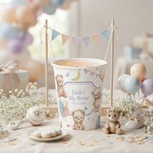 Douce Ourson en Pastel Baby Shower papillon étoile