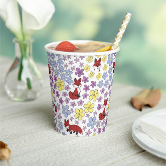 Gobelets En Papier Douce Renarde Colorée et Fantaisiste Baby Shower