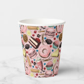 Gobelets En Papier Douceurs sur rose (Recto)