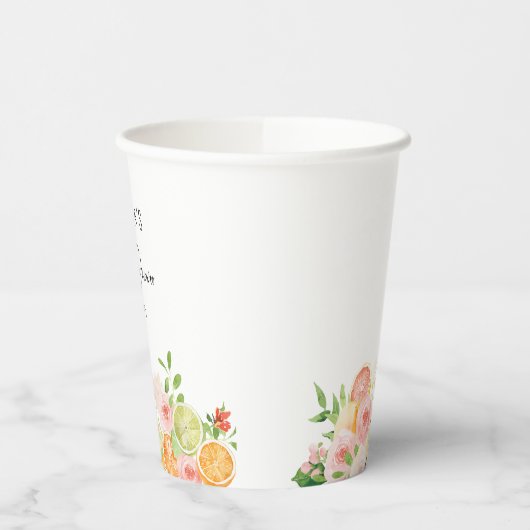 Gobelets En Papier Douche à Fêtes des mariées florales Citrus (Gauche)