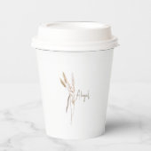 Gobelets En Papier Douche Botanique Séchée Boho Personnalisée (Recto)