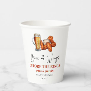 Gobelets En Papier Douche de couple Bière et Ailes avant les Anneaux