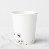 Gobelets En Papier Douche de Mariage Fleur de Lavande Délicate  (Verso)