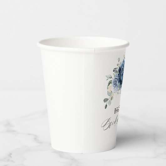 Gobelets En Papier Douche de Mariée Champagne Navy Bleu Poussiéreux  (Droite)