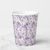 Gobelets En Papier douche fleur sauvage moderne rose-violet (Verso)