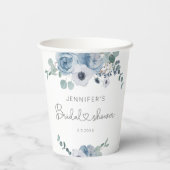 Gobelets En Papier Douche nuptiale bleu Dusty (Verso)