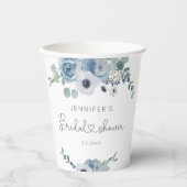 Gobelets En Papier Douche nuptiale bleu Dusty (Recto)