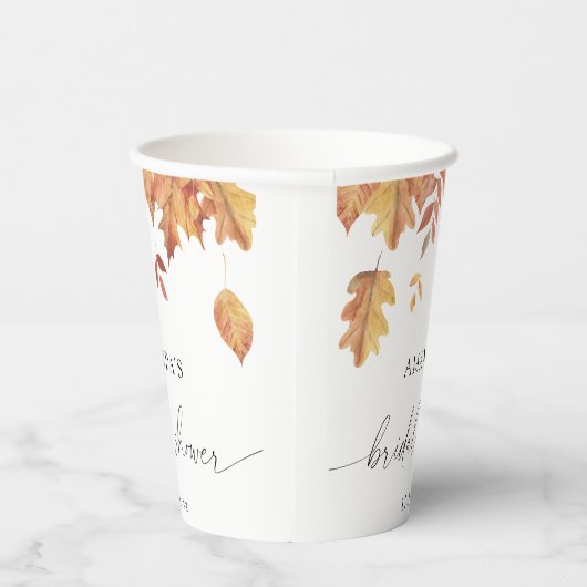 Gobelets En Papier Douche nuptiale feuille en chute (Droite)