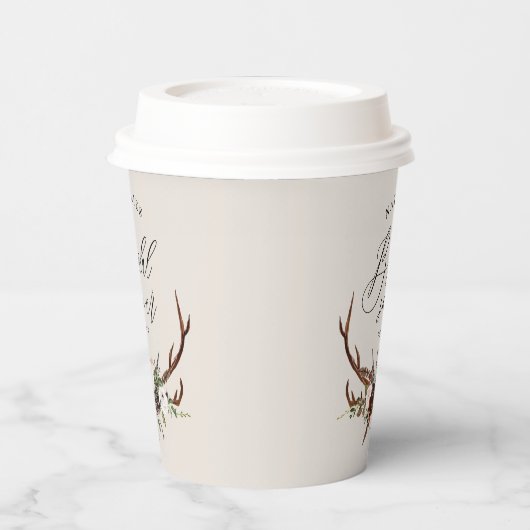 Gobelets En Papier Douche nuptiale fleurie rustique en cerf (Gauche)