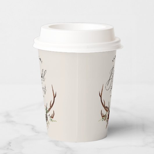 Gobelets En Papier Douche nuptiale fleurie rustique en cerf (Droite)