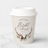 Gobelets En Papier Douche nuptiale fleurie rustique en cerf (Recto)