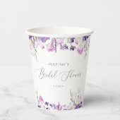 Gobelets En Papier Douche nuptiale lilas lavande minimaliste (Recto)