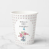 Gobelets En Papier Douche Tea Party Roses Rose (Recto)
