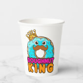 Gobelets En Papier Doughnut King Donut Lover Hommes garçons (Recto)