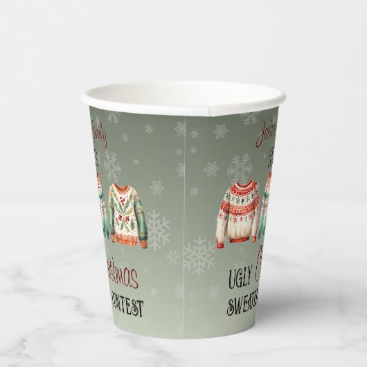 Gobelets En Papier Douille de Noël moche tasses personnalisées en pap (Droite)