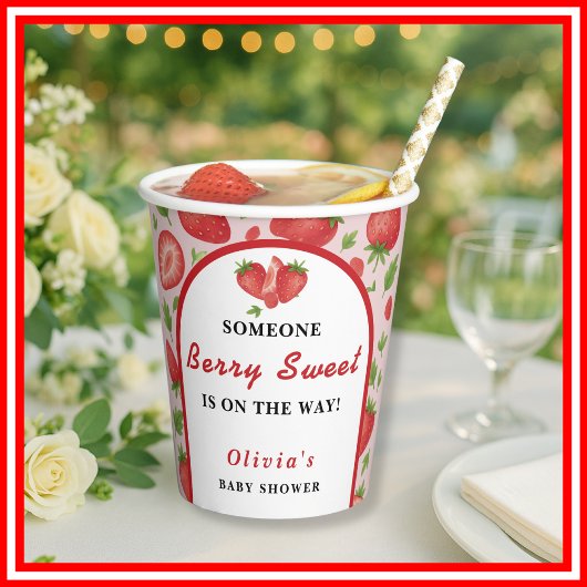 Gobelets En Papier Doux comme la baie | Fraise