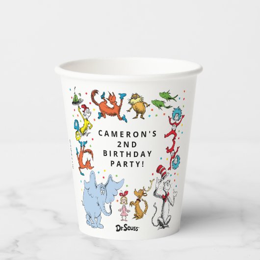Gobelets En Papier Dr. Seuss Character Confetti | ANNIVERSAIRE DE ENF (Recto)