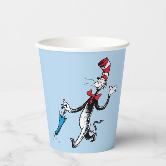 Gobelets En Papier Dr Seuss | Chat dans la marche des parapluies Casq (Recto)