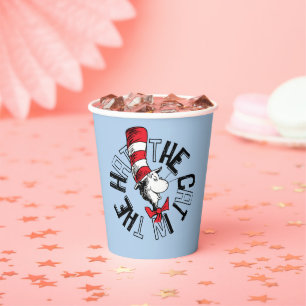Gobelets En Papier Dr Seuss   Chat dans l'art rond Casquette