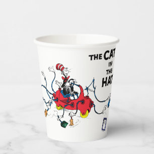 Gobelets En Papier Dr Seuss   Chat dans le Casquette nettoie vers le 