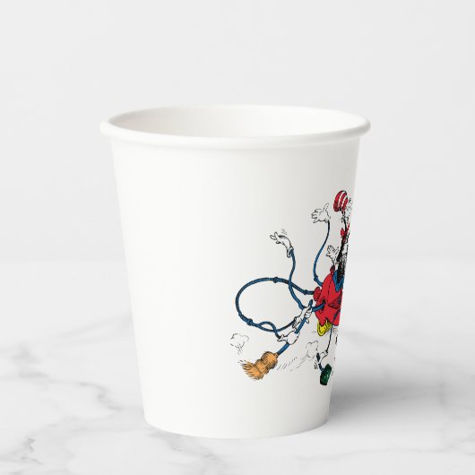 Gobelets En Papier Dr Seuss | Chat dans le Casquette nettoie vers le  (Recto)