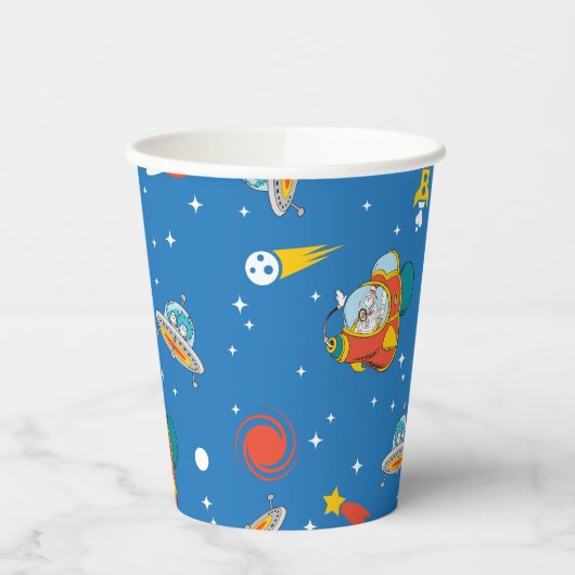 Gobelets En Papier Dr Seuss | Chat dans le Motif spatial Casquette (Gauche)