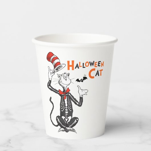 Gobelets En Papier Dr Seuss | Chat d'Halloween en Casquette (Recto)
