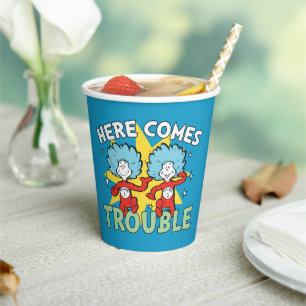 Gobelets En Papier Dr. Seuss Chose Un Chose Deux Les Ennuis Arriven