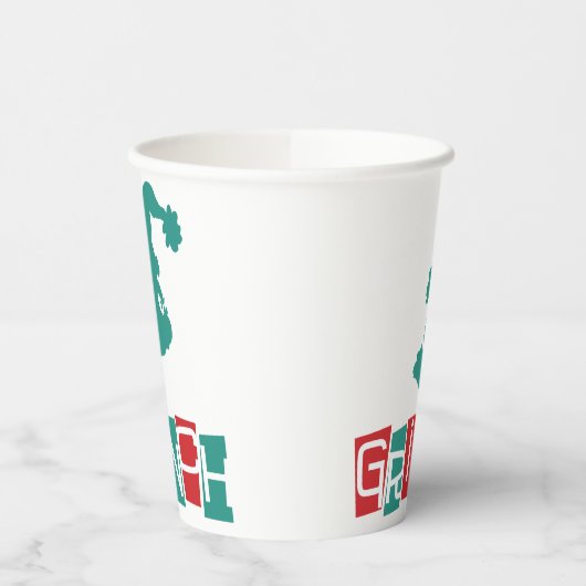 Gobelets En Papier Dr Seuss | Grinch - Rouge et Vert (Gauche)